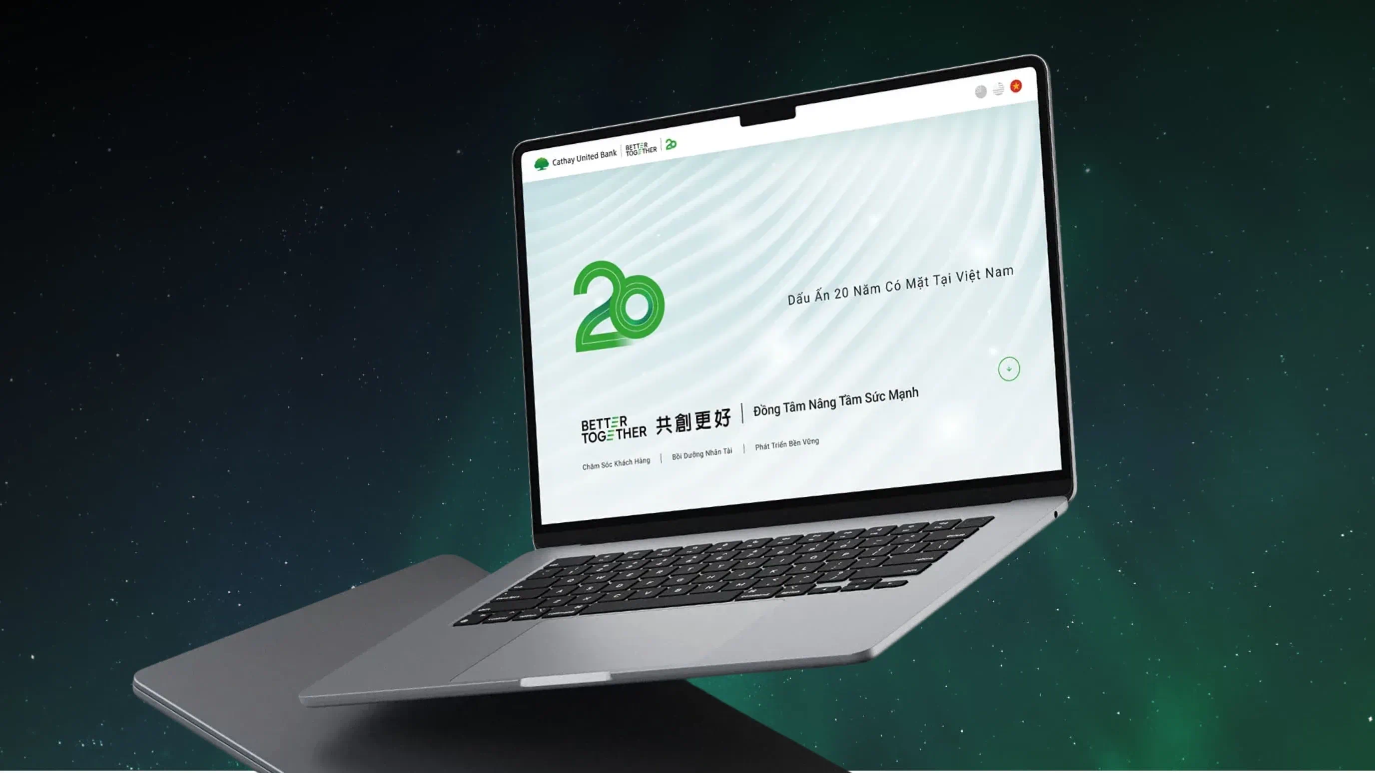 國泰世華銀行越南 20 週年主視覺設計，融合越南文化元素與品牌色彩